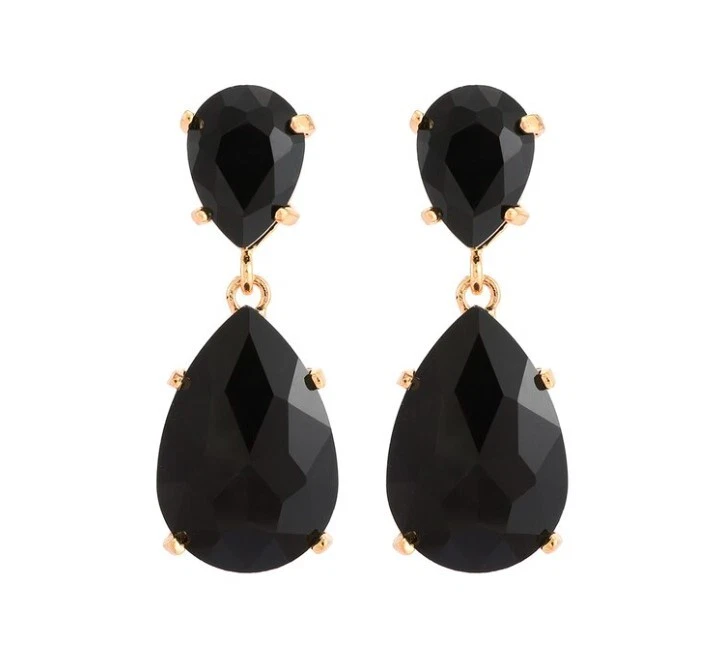 Large online black earrings