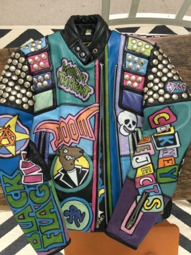 Hand Painted punk leather jacket | eBay