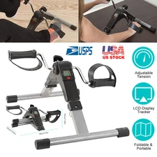 Under Desk Bike Pedal Exerciser w/ Calorie Tracker Mini Foldable Indoor Workout