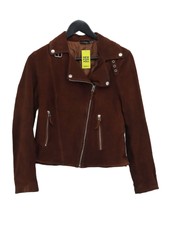 Esmara Women's Jacket Uk 10 Brown Leather With Polyester Motorcycle Jacket