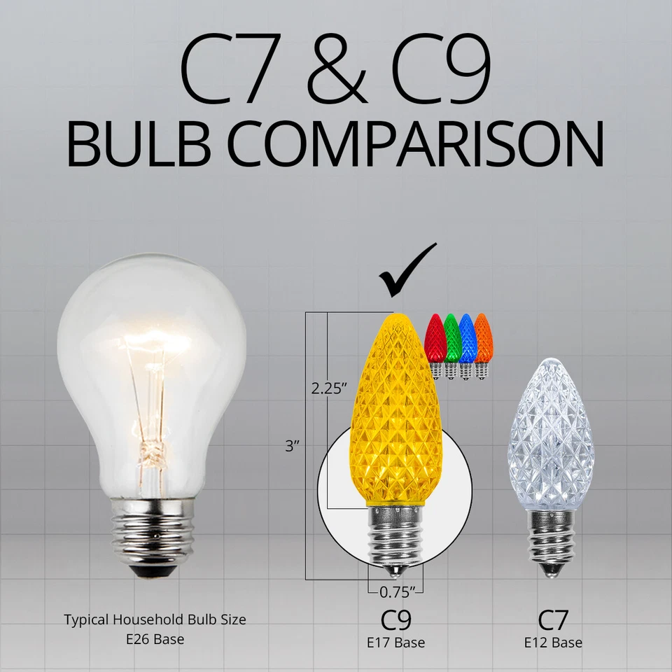 OptiCore C9 LED Twinkle Shatterproof Christmas Lights Replacement Bulbs 25 Pack - Image 2 of 2