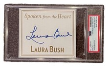LAURA BUSH First Lady Wife Of President GEORGE W BUSH Signed AUTO Cut PSA/DNA