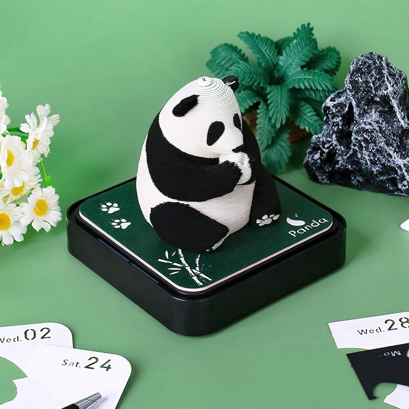 3D Art Calendar 2024, Time Piece Calendar Panda Pad Rip Away Carving DIY9488 eBay