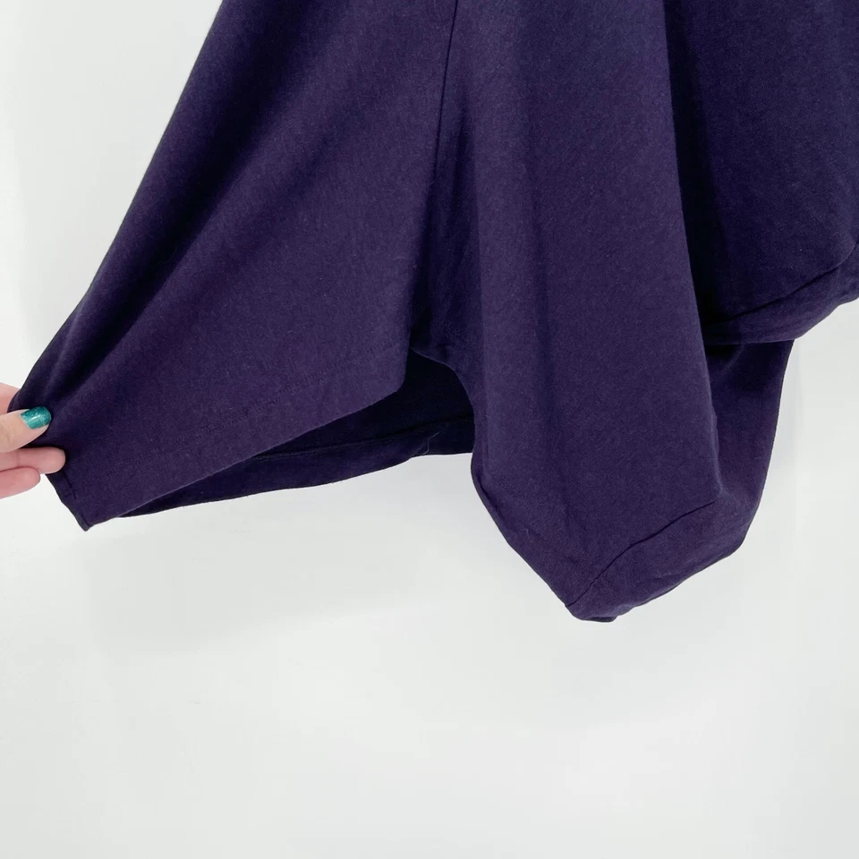 Vestido drapeado Veronique Miljkovitch talla M azul bambú cuello en V hasta la rodilla Lagenlook Foto 4 de 4