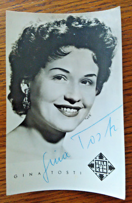 Antike Starfoto-Autogrammkarte ''Gina Tosti'', 50er Jahre