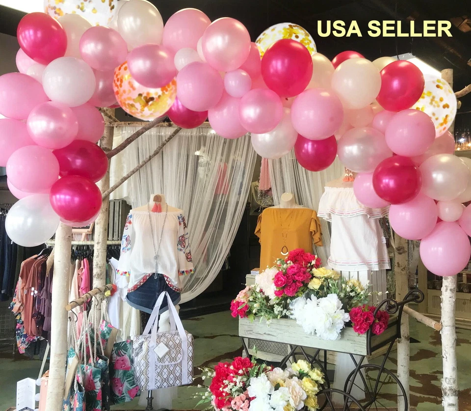 225: BALÃO DE CONFETE ROSA ARCO GUIRLANDA ANIVERSÁRIO menina noiva chá de bebê unicórnio - Imagem 3 de 4