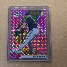2021 Panini Mosaic Wil Crowe Rookie Pittsburgh Pirates #218 Pink Camo Prizm B-5