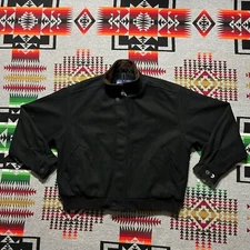 Vintage Holloway College Jacket Mens Large Black Wool Varsity USA B2