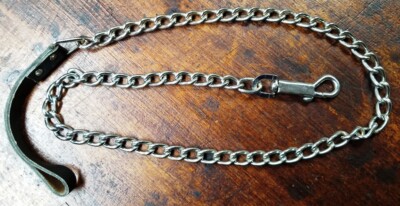 Hartz 48in Leather & Chrome Leash wSwivel Piston Snap UsedOnlyBecauseNotBoxed