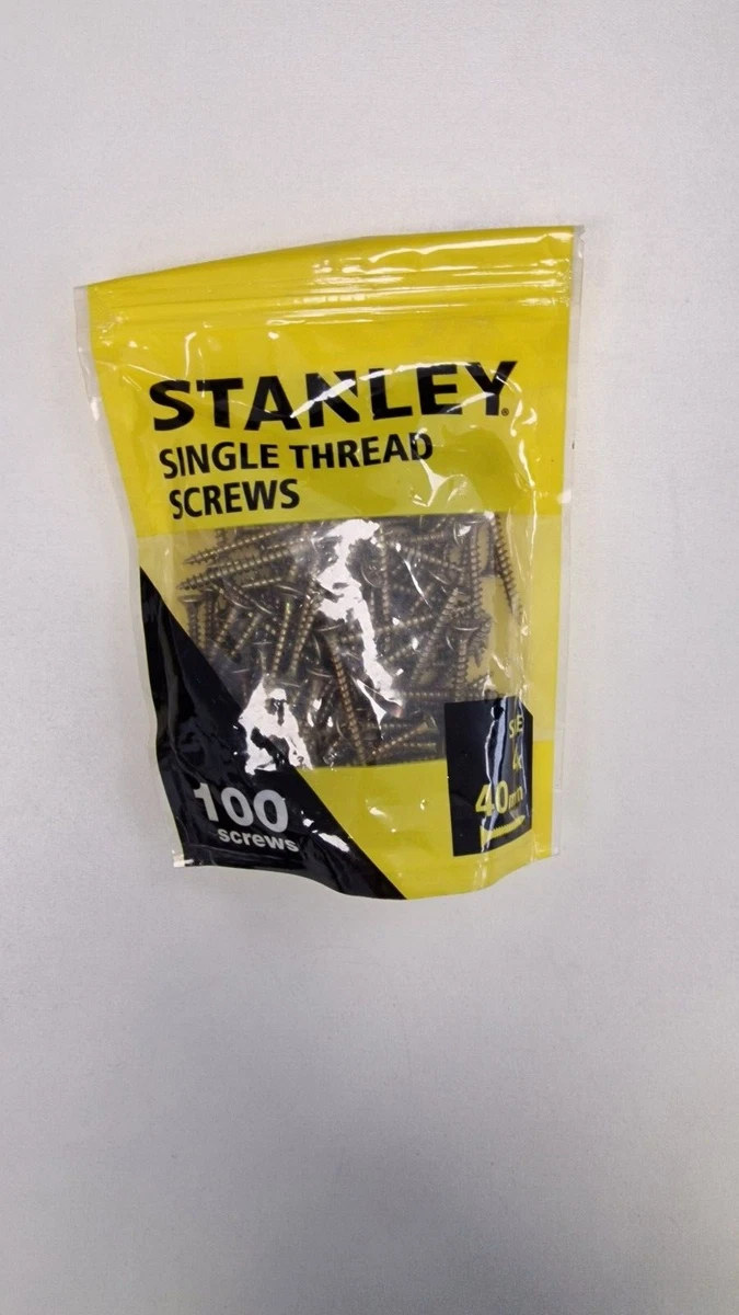 Sranley Single Thread Screws 4 x 40 mm, 100 Screws | eBay