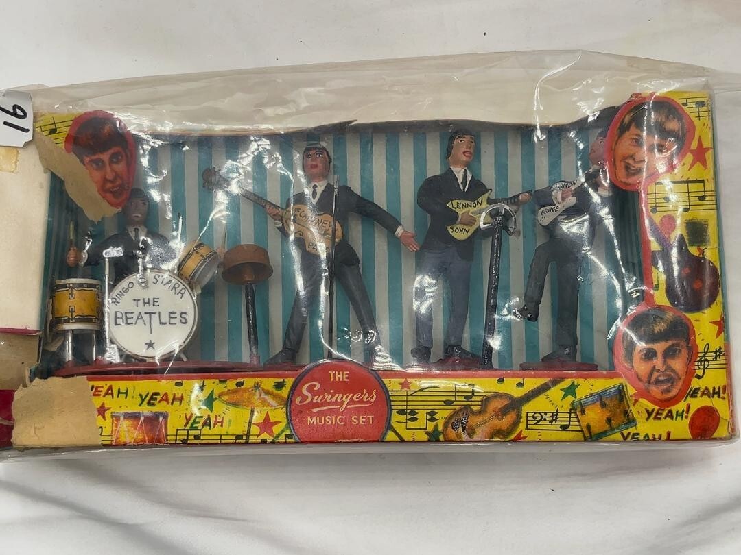 Beatles 1960s Swingers Music Figure Set Vintage Cake Topper