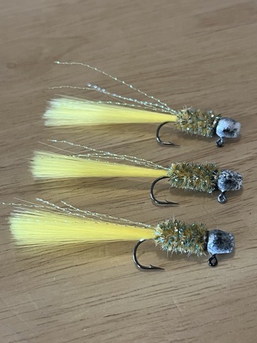 Three hand tied 1/16 crappie jigs - Picture 3 of 3