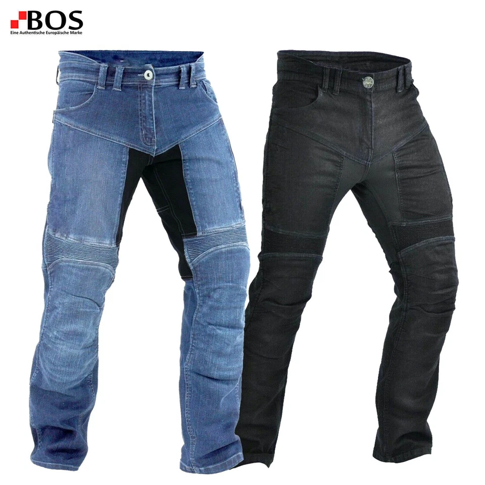 Herren Motorrad Jeans Schwarz Protektoren Hose Aramid Hose Biker Motorrad Hose - Bild 1 von 2
