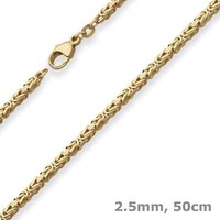 2,5Mm KöNigskette Goldkette Collier Halskette Aus 585 Gold Gelbgold 50Cm