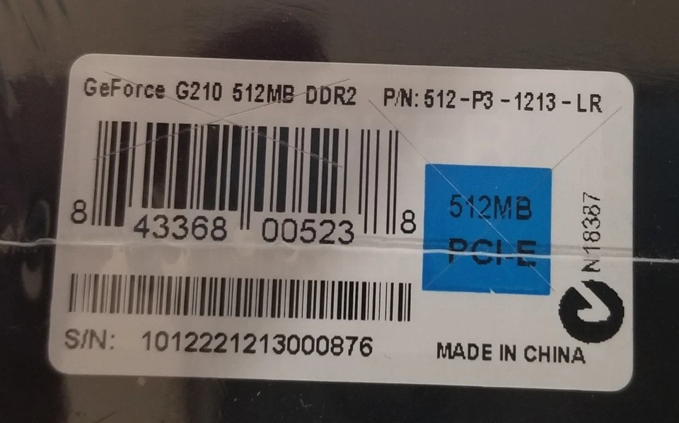 NVIDIA EVGA GeForce 210 512-P3-1213-LR 512MB DDR2 PCI-E Video Card NEW Seales - Image 3 of 4