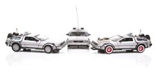 RITORNO FUTURO Modelli DELOREAN Deluxe SET 3 Auto DieCast 1/24 Welly BOX ROTTO