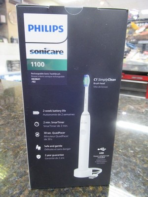 NEW!! Philips Sonicare 1100 Rechargeable Electric Toothbrush - White (HX3641/02)
