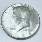 1964 Kennedy Half Dollar 90% Silver Circulated Condition US Coin Free Ship #8419