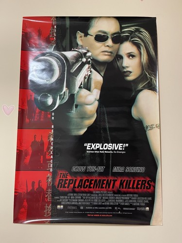 Vintage 1997 Original Movie Theater Promo Poster The Replacement Killers