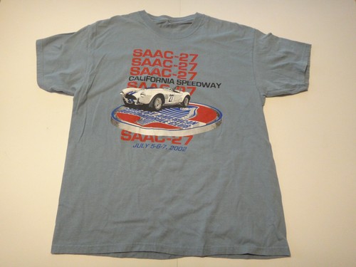 2002 Shelby American Automobile Club T Shirt SAAC 27 Cali Speedway Ford AC Cobra