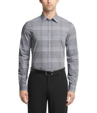 Calvin Klein Mens Stretch Steel Button Down Dress Shirt