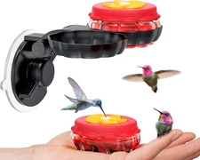 Handheld Small Glass Hummingbird Feeders (Set of 2) with Window Suction Mount Ba