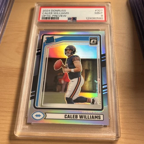 CALEB WILLIAMS - 2024 OPTIC PREVIEW HOLO #327 RATED ROOKIE - PSA 9 - BEARS