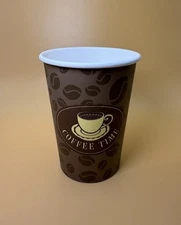 12 oz Disposable Paper Coffee Cups Coffee Bean Design and optional Lids