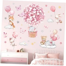 Animals Hot Air Balloon Wall Decals Flowers Balloons Elephant Bear Wall