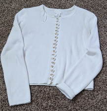 H&M White Knit Button-Front Cardigan Sweater ...