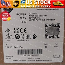 Allen-Bradley 25A-D1P4N104 PowerFlex 523 AC Drive 0.4kW 0.5HP Pack US Free Tax