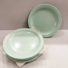 Set Of 6 Vintage Texas Ware Mint Green Melamine Salad or Lunch Plates #130 Retro