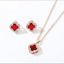 Stainless steel 18K Gold Jewerly Fashion Necklace,Earrings Set For Women's.