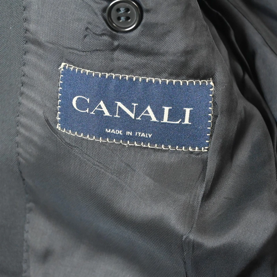 Canali 38R Black 100% Wool Italy Made Mens Blazer Suit Jacket Sport Coat - Image 4 of 4