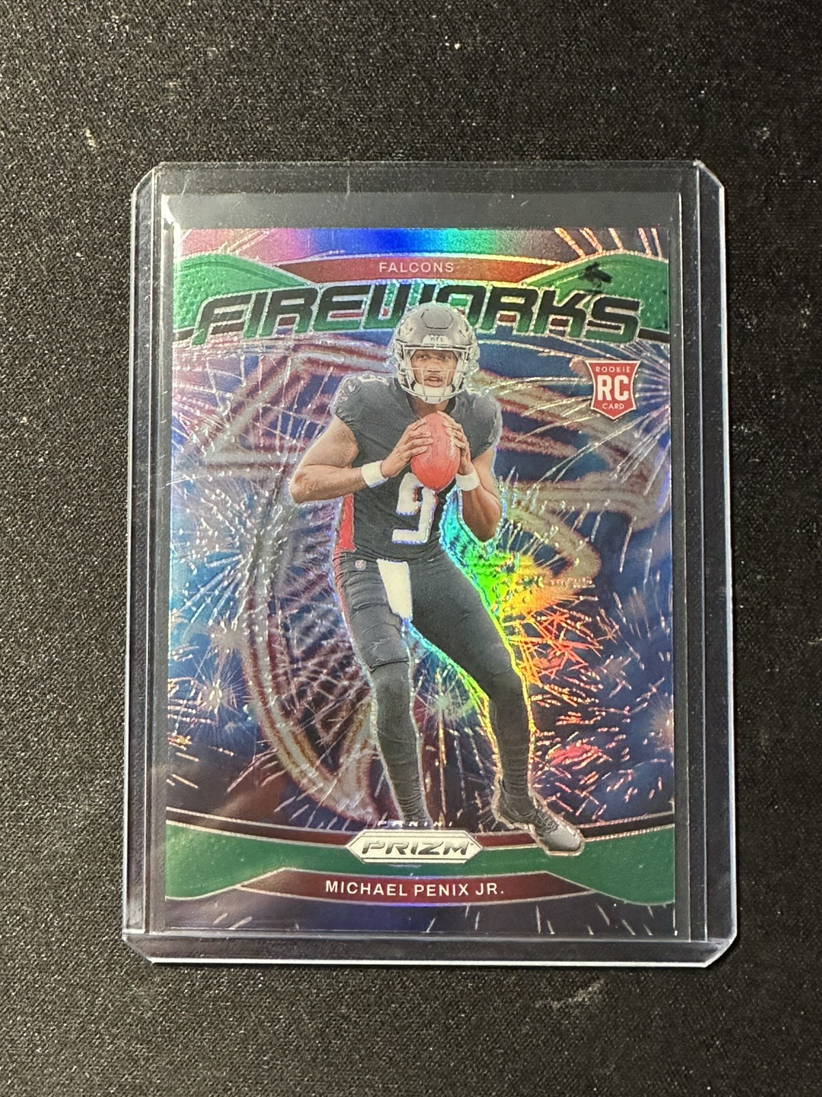 2024 Panini Prizm - Fireworks Michael Penix Jr. #16 Green Prizm (RC)