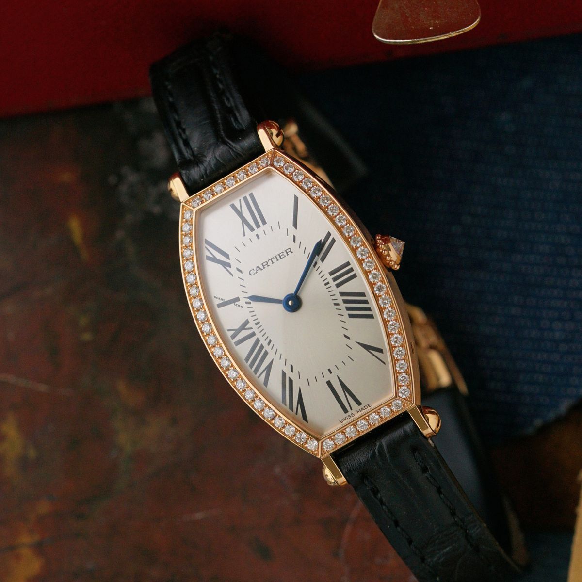 Cartier Ladies Tonneau Diamond 18k Rose Gold WE400331 | Box Manual