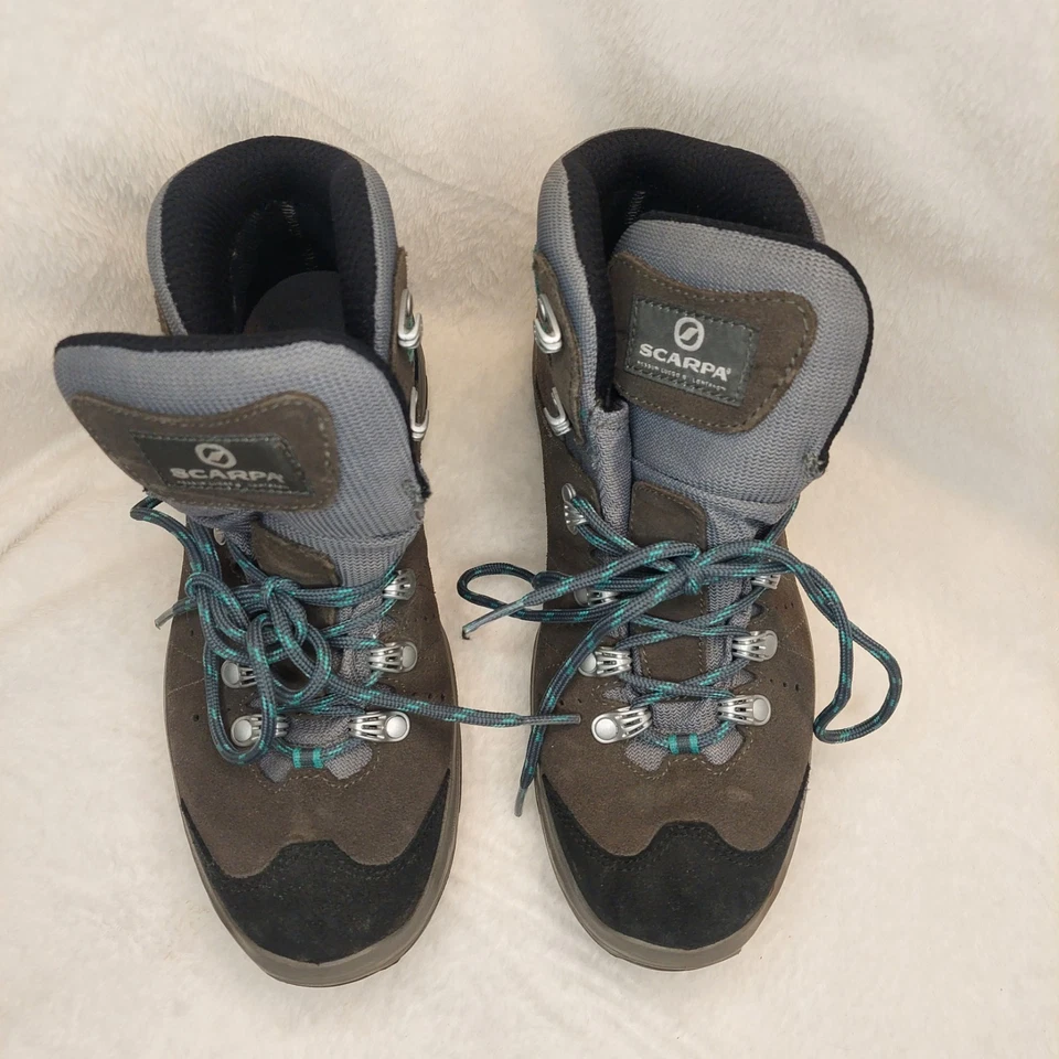 Botas Scarpa Mistral Mujer 7.5 Gris Teal Gore Tex Aire Libre Senderismo Trail Zapatos  Foto 2 de 4