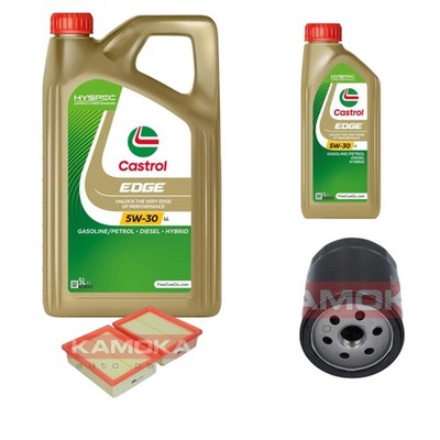 KAMOKA Inspektionspaket Castrol EDGE Titanium FST 5W-30 6L für VW Lupo 1.0