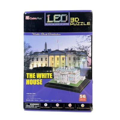 CubicFun LED 3D Puzzle The White House Architecture Model Kit L504h 56 Pieces
