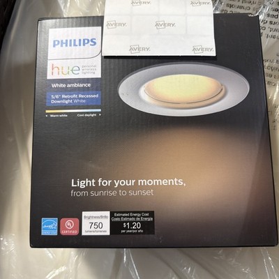 Philips Hue White Ambiance 5-6'' LED Dimmable Smart Recessed Downlight Kit