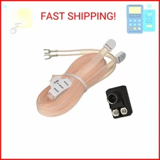 FM Dipole Antenna Indoor 75 Ohm + 300 Ohm to 75 Ohm Adapter Transformer (Push-On