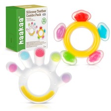 Haakaa Silicone Teether Combo, Baby Freezer Teething Toys for Sore Gums, Easy...
