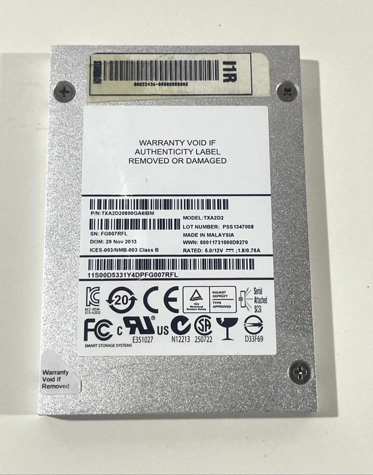 IBM 800G 2.5" SSD SAS SFF Enterprise Server TXA2D2 V7000 - Image 3 of 4