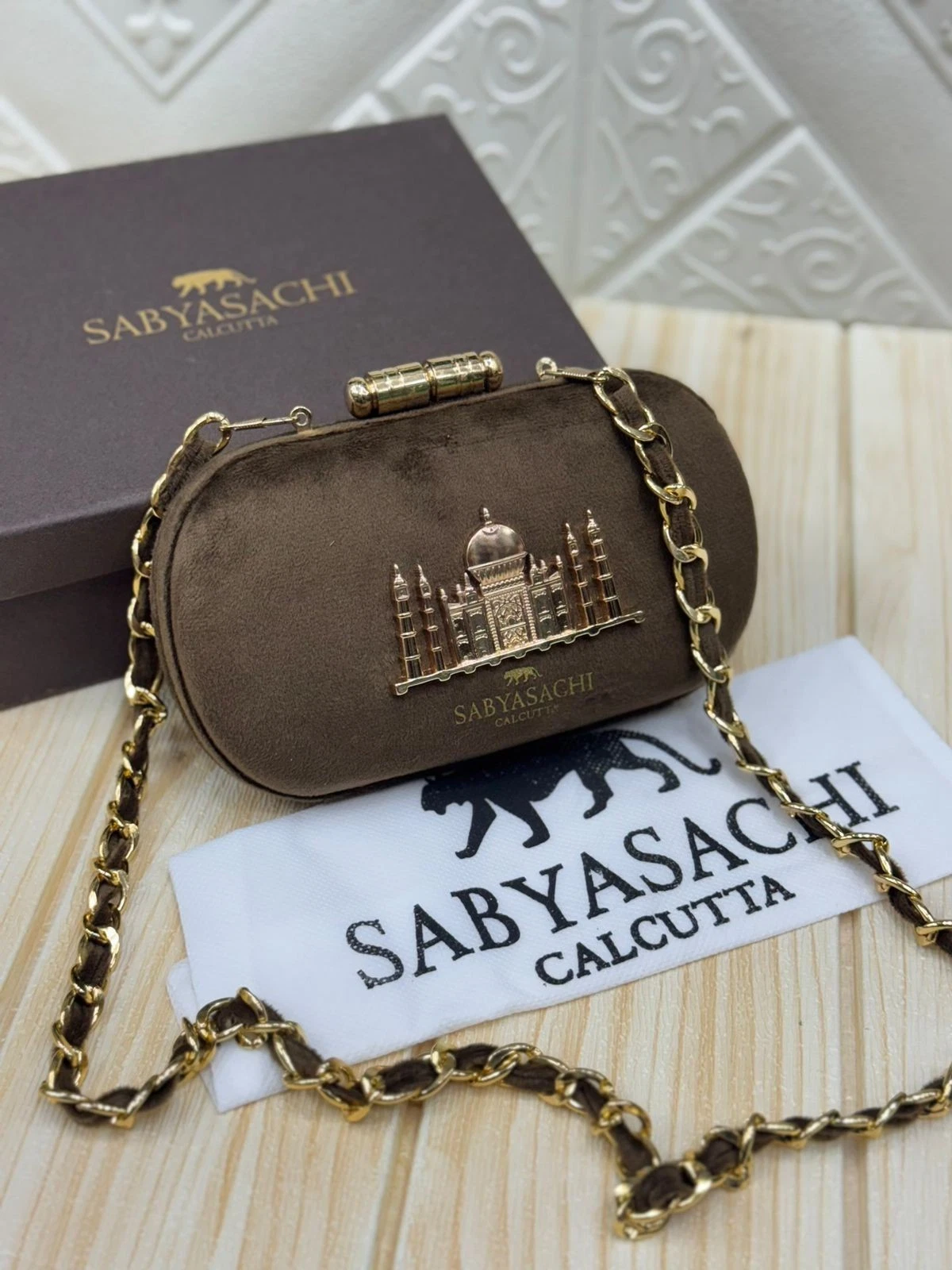 Green Sabyasachi Clutch Bag | Taj Mahal Design Wedding Party Purse