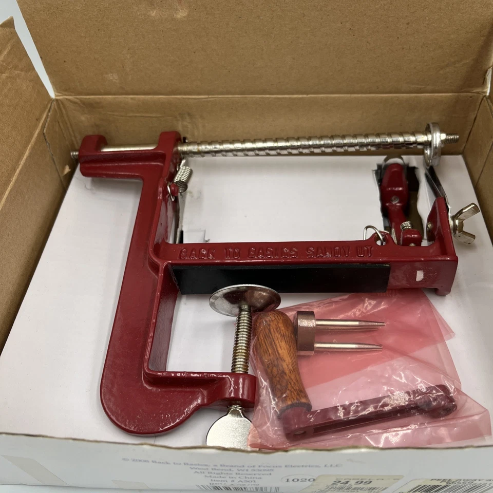 Back to Basics: Apple & Potato Peeler • Stainless  • Peel /Core /Slice • VG Cond - Image 3 of 4