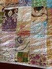 Indian Handmade Kantha Blanket Vintage 86x102 Bedspread Cotton Silk — photo 3