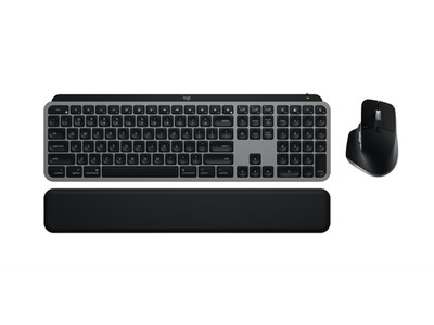 Logitech MX Keys S Combo for Mac, Wireless Keyboard and Mouse with Palm Rest, Ba