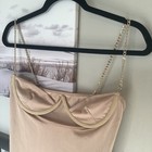 Hi Cut Beige Bodysuit (Teddie)  wit Chain Straps, size Large — photo 3