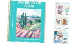 Watercolor Paper Pad 5.5"x8.5" 24 Sheets - Spiral Bound Teal