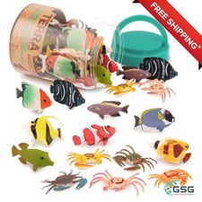 60PCS Tropical Fish Crab Toys - Realistic Ocean Animal Figurines for Kids